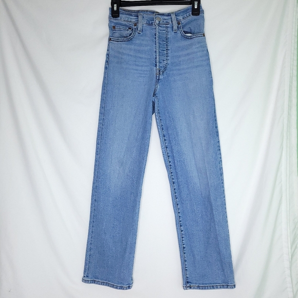 Levi's Denim - LEVI'S Women's Ribcage Straight Ankle Lightwash Button Fly Jeans Size 25